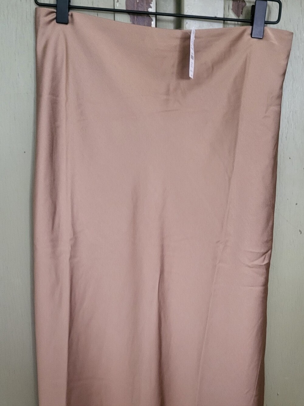 NWT J.Crew Camel Satin Midi Slip Skirt Elastic Back Size M BT103